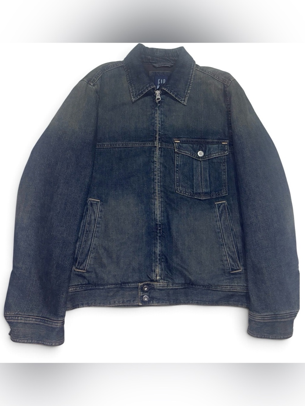 Y2K Gap Denim Jacket Blue Quilted Lining